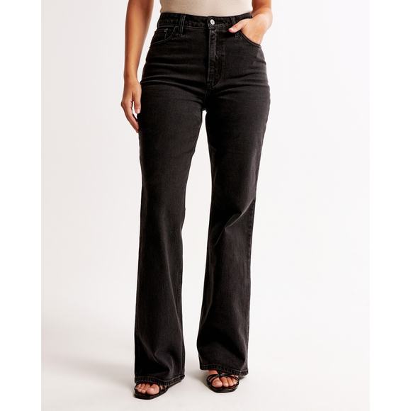 Abercrombie Fitch Curve Love High Rise Vintage Flare Jean - 25 - Black - Picture 1 of 7